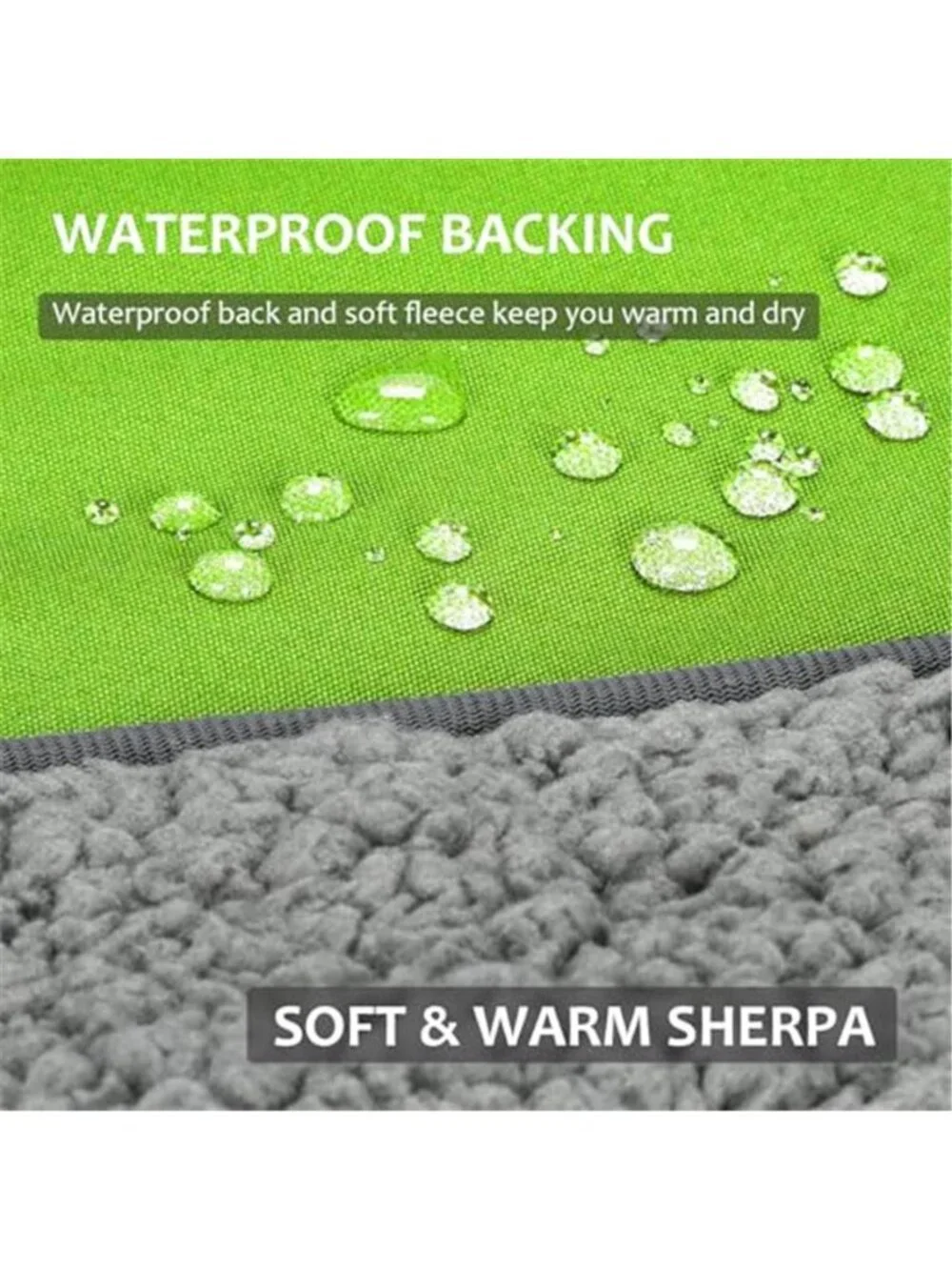 Waterproof Stadium Blanket Sherpa Fleece Camping Picnic Outdoor Travel Blanket